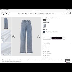 Relaxed Fit Washed Denim Jeans